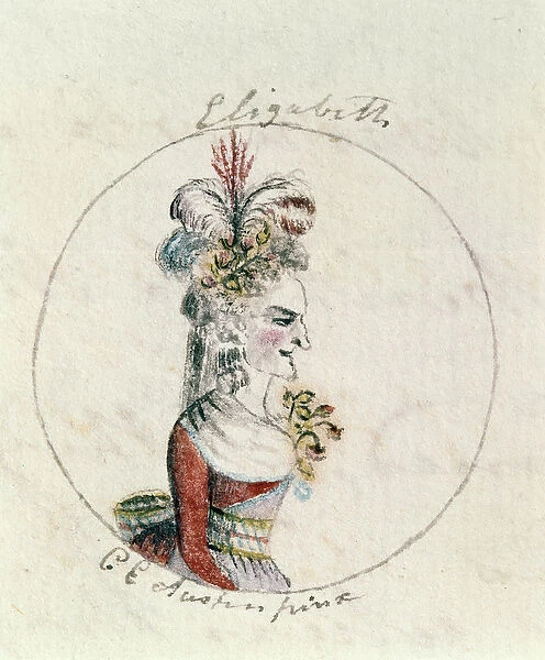 Queen Elizabeth I, c. 1790 (pen & ink and w  /  c on paper)