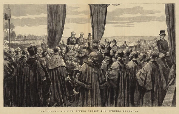 The Queens Visit to Epping Forest, the Opening Ceremony (engraving)
