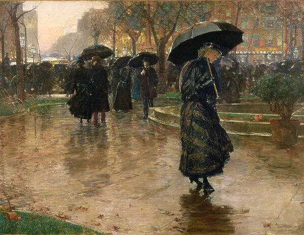 Rain Storm, Union Square, 1890 (oil on canvas)