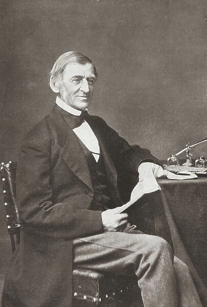 Ralph Waldo Emerson, 1803 -1882. American essayist, lecturer and poet. From Bibby's Annual published 1910