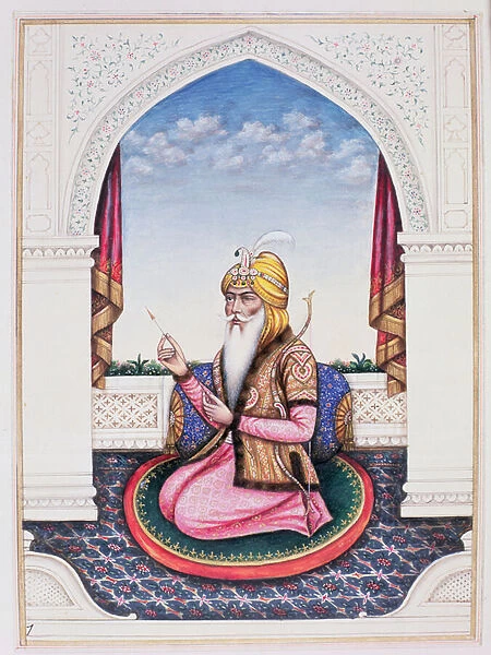 Ranjit Singh (1780-1839) Maharajah of the Punjab (pencil, gouache & w  /  c on paper)