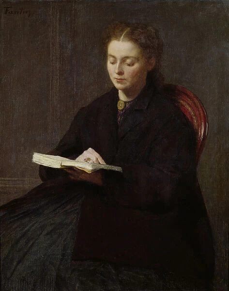 Reading, 1863 (oil on canvas)