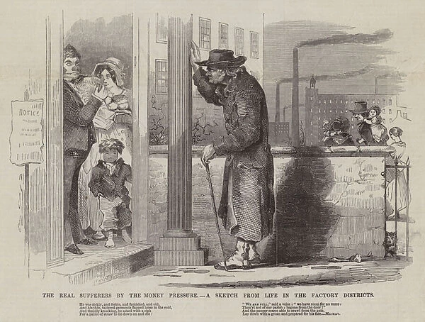The Real Sufferers by the Money Pressure, a Sketch from Life in the Factory Districts (engraving)