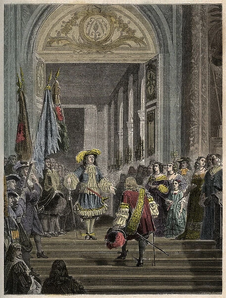 Reception of the Grand Conde at Versailles by Louis XIV - staircase des ambassadeurs