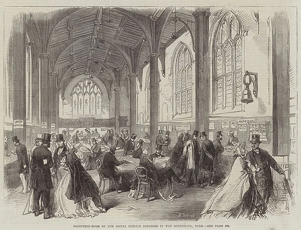 Reception-Room of the Social Science Congress in the Guildhall, York (engraving)