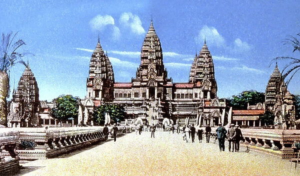 Reconstitution of Angkor Vat temple, Colonial Exhibition, Paris, 1931 (postcard)