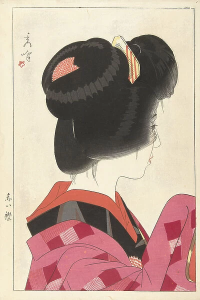 Red collar, 1928 (colour woodcut)