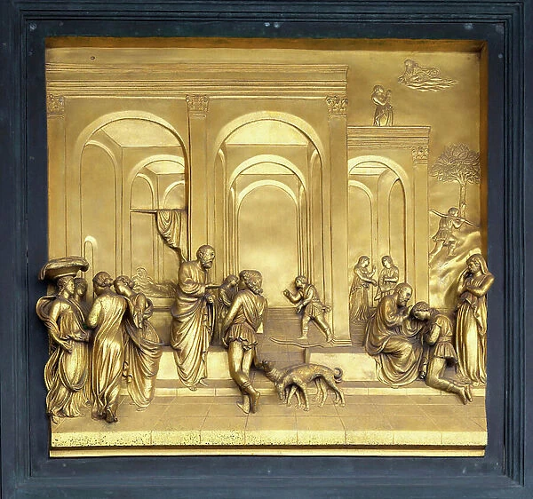 Relief of Esau and Jacob, Gate of Paradise of the Baptistery of San Giovanni, Flore... 2015 (photo)