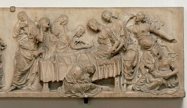 Relief showing the death of Francesca Tornabuoni