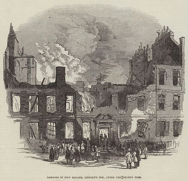 Remains in New Square, Lincolns Inn, after the Recent Fire (engraving)