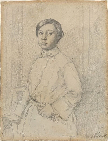 Rene de Gas [recto], 1855 (graphite on laid paper)