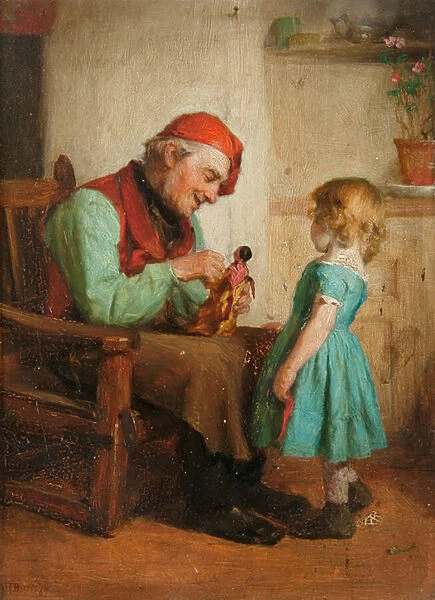 Repairing the Doll, 1867 (oil on canvas)
