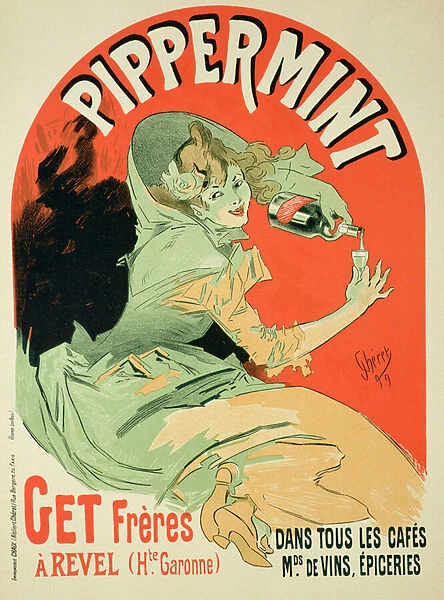 Reproduction of a poster advertising Pippermint, 1899 (colour litho)