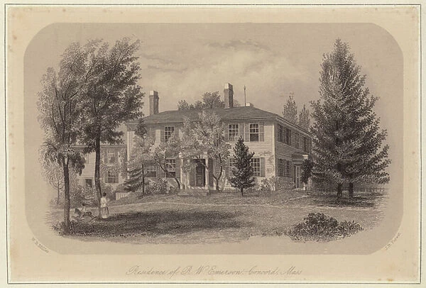 The residence of Ralph Waldo Emerson (engraving)