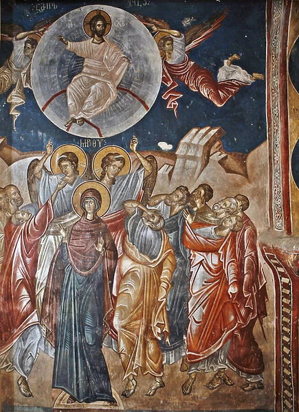 The Resurrection - Peinture de Damiane (active 14th century) - 14th century - Fresco - Saint Georges Monastery, Ubisi ©FineArtImages  /  Leemage