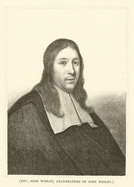 Reverend John Wesley, grandfather of John Wesley (engraving)