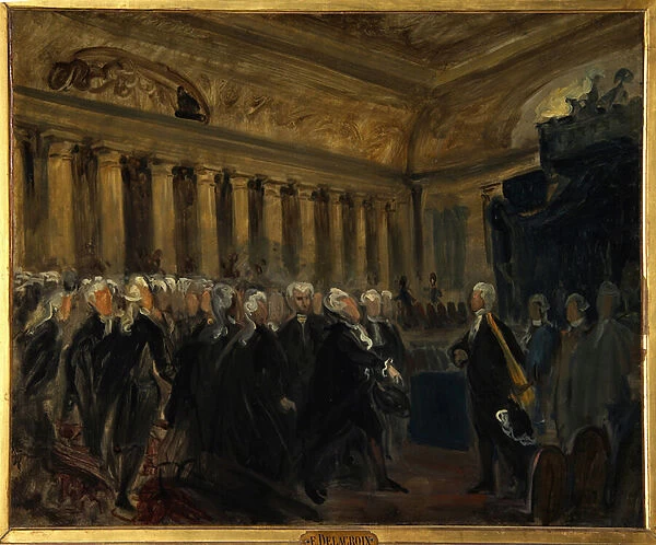 Revolution francaise, Assemblee constituante de 1789: Honore Gabriel (Honore-Gabriel) Riqueti, comte de Mirabeau (1749-1791) devant monsieur de Henri Evrard (Henri-Evrard)