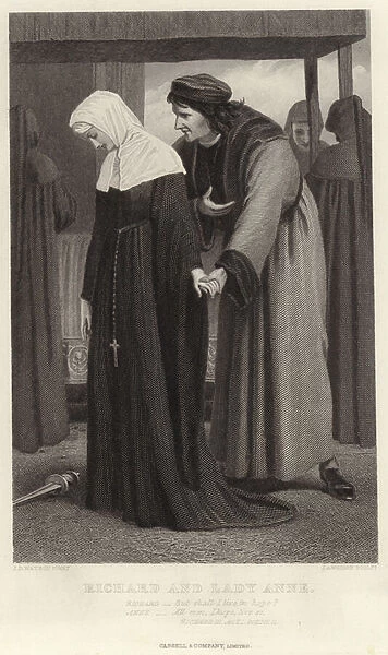 Richard and Lady Anne, Richard III, Act I, Scene II (engraving)
