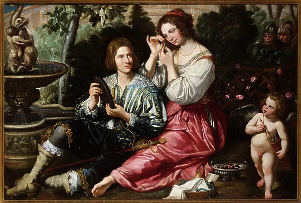 Rinaldo and Armida, 17th century (oil on canvas)