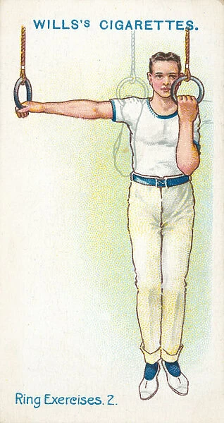 Ring Exercises, 2, Extending Arms Right and Left (colour litho)