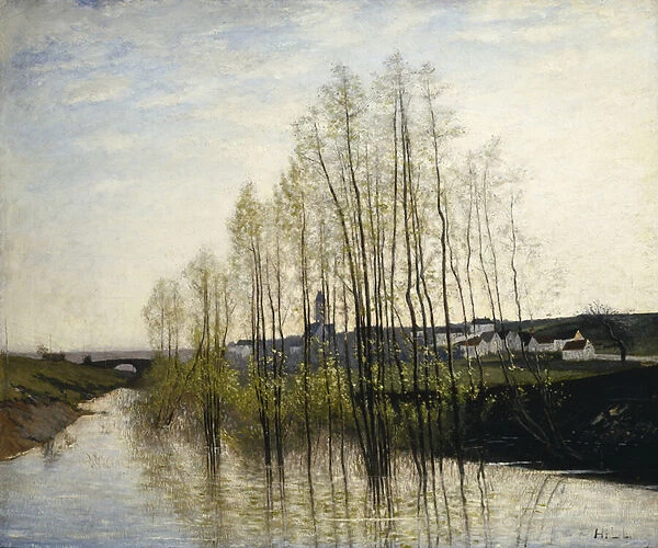 River Landscape, Champagne, 1876 (oil on canvas)