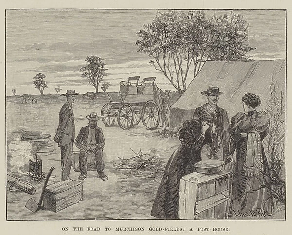 On the Road to Murchison Gold-Fields, a Post-House (engraving)