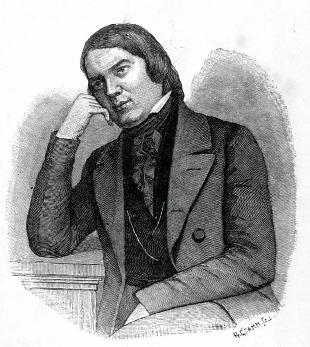 Framed Print : Robert Schumann Print, a portrait of the German composer Framed Print : Robert Schumann Print, a portrait of the German composer