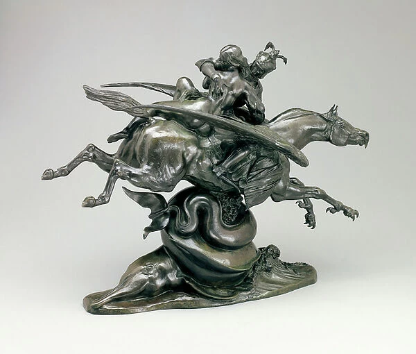 Roger and Angelica on the Hippogriff, c. 1846 (bronze)