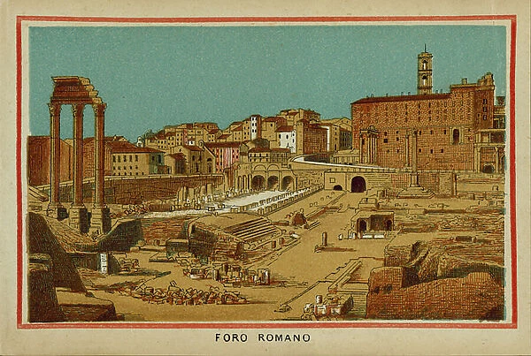 Roma  /  Rome: Foro Romano (colour litho)
