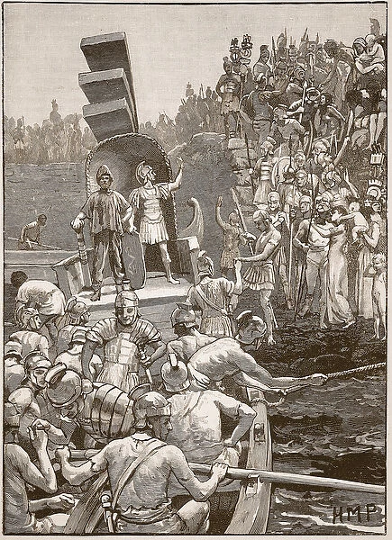 Roman soldiers leaving Britain, illustration from Cassell