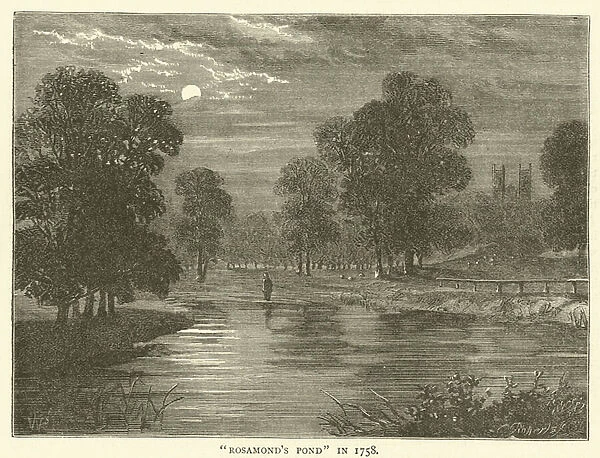 'Rosamonds Pond'in 1758 (engraving)
