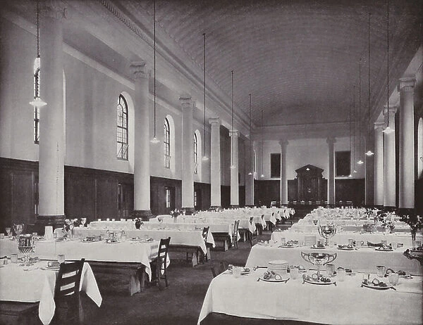 Rossall School: The dining hall (b / w photo)