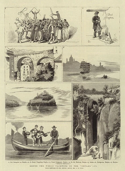 Round the World Yachting in the 'Ceylon', IV (engraving)