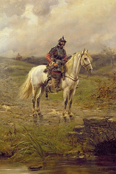 A Roundhead on horseback