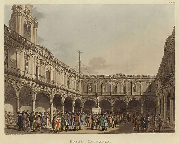 Royal Exchange (coloured engraving)