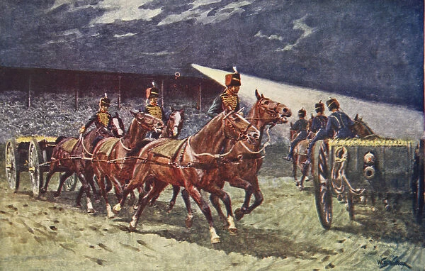 The Royal Horse Artillery Drive at the Searchlight Tattoo (colour litho)