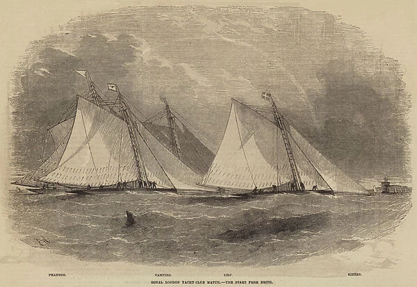 Royal London Yacht Club Match, the Start from Erith (engraving)