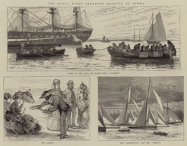 The Royal Yacht Squadron Regatta at Cowes (engraving)