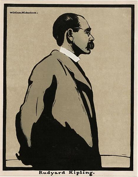 Rudyard Kipling (1865 - 1936), pub. 1899 (colour lithograph)