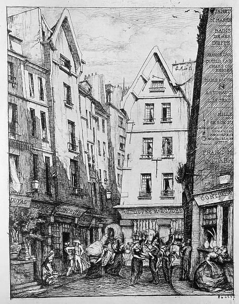 The Rue Pirouette, 1860 (b  /  w photo)