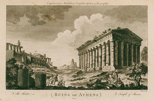 Ruins of Athens, Greece (engraving)