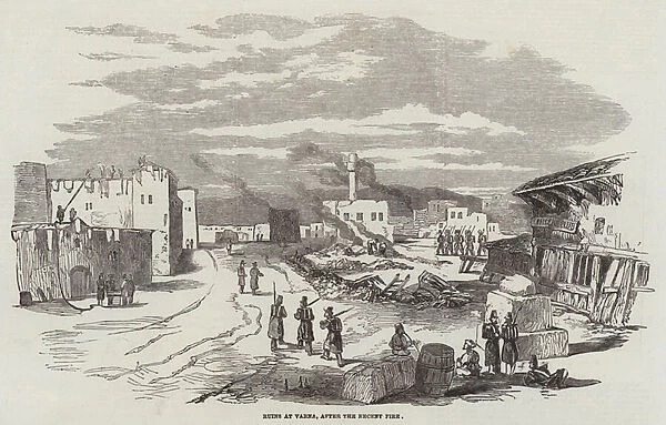 Ruins at Varna, after the Recent Fire (engraving)