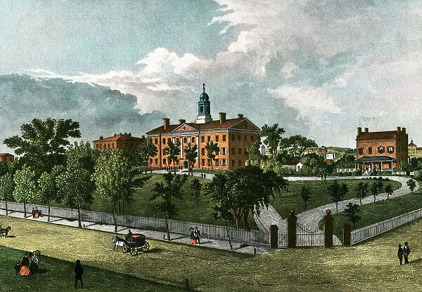Rutgers University in 1844, 1920 (lithograph)