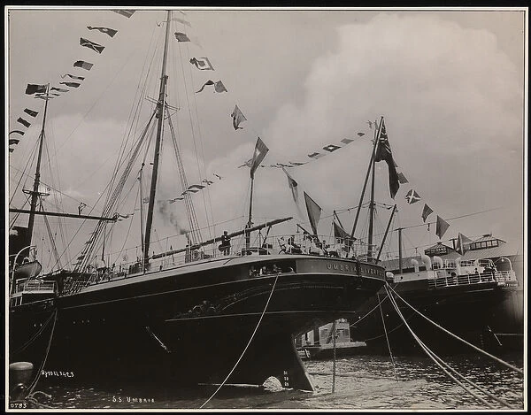 S. S. 'Umbria'at dock, c. 1897 (b  /  w photo)