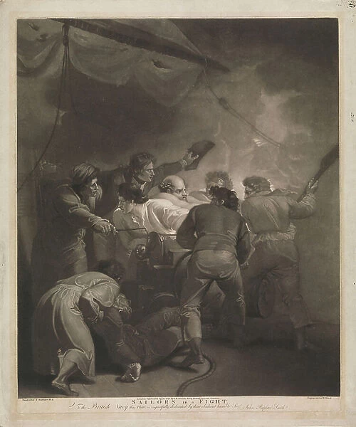 Sailors in a fight, 1798 (mezzotint)