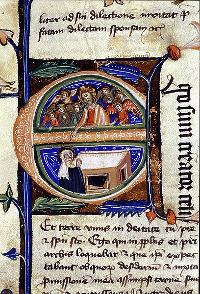 Saint Brigitte of Sweden (1303 - 1373). 14th century manuscript