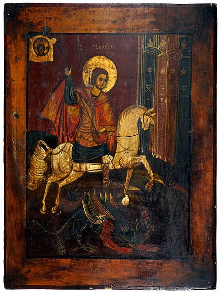 Saint George and the dragon, c. 1850 (paint on panel)
