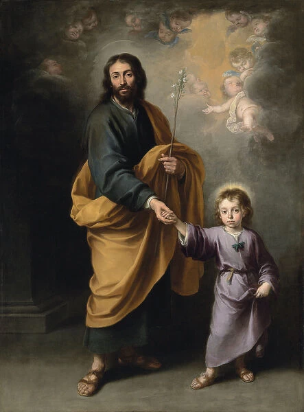 Saint Joseph and the Christ Child (oil on canvas)