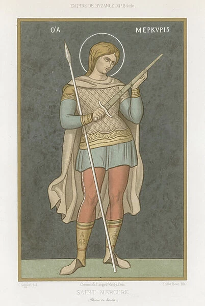 Saint Mercurius (chromolitho)