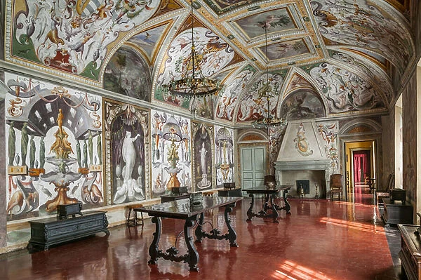 Sala Baglione or Hall of Grotesque, Rocca Meli Lupi, Soragna, Parma, Italy
